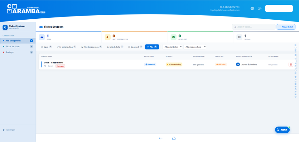 Ticket systeem helpdesk